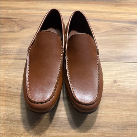 Perry Ellis Brown Faux Leather Men's  Slip-On Driver Loafers - Picture 2 of 12